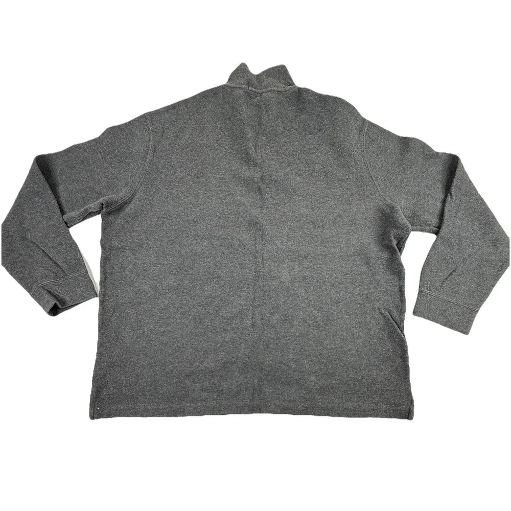 Polo Ralph Lauren Mens XXL 1/4 Zip Pullover Dark Gray Cotton Sweater Red Pony